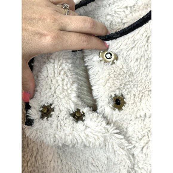 Dylan Clothing Los Angeles Womens Jacket Soft Faux Fur Snap Large Cream‎ Glam - Picture 4 of 12
